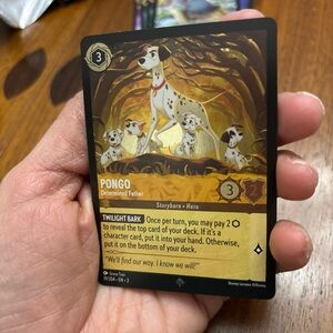 Disney Lorcana TCG Pongo Determined Father 19/204 Super Rare Foil